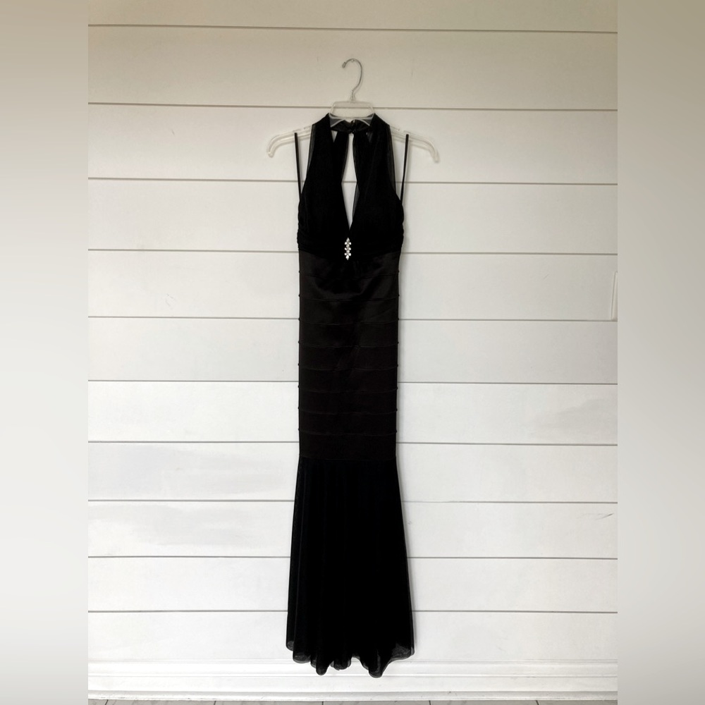 Betsy and Adam formal long black dress size 4